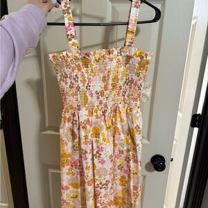 Altar'd State Floral Smocked Dress - Pink, Yellow, Orange